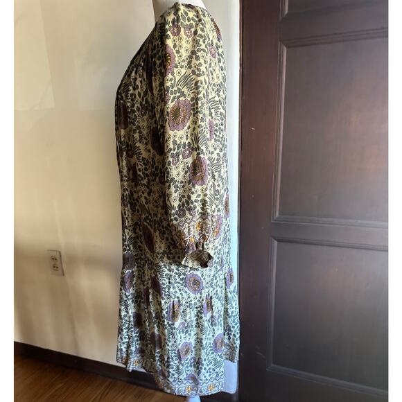 NATALIE MARTIN | Stevie Mini Swing Dress - Vintage Floral  Sand | Size Small - Picture 3 of 10